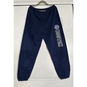 City of Boston Seal Massachusetts Jogger Sweatpants Casual Lounge XL Navy READ